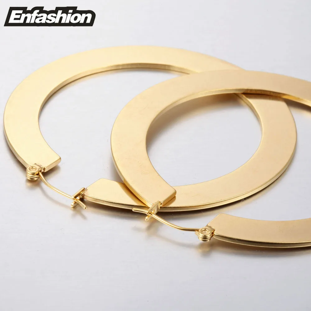 Enfashion винтажные большие серьги-кольца матовые серьги золотистого цвета из нержавеющей стали круглые серьги для женщин ювелирные изделия oorbellen