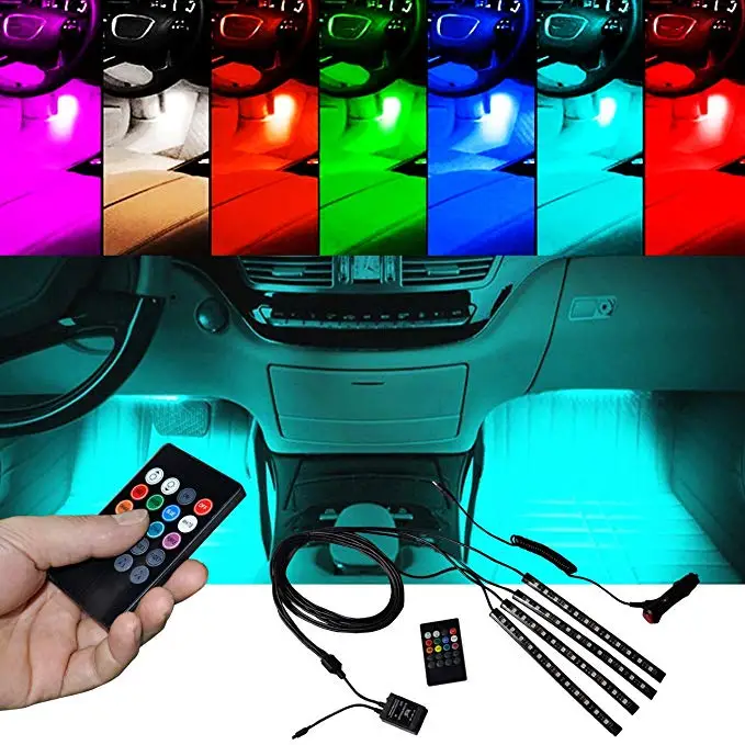 Музыка голосовой пульт дистанционного управления автомобиля RGB LED неоновый свет