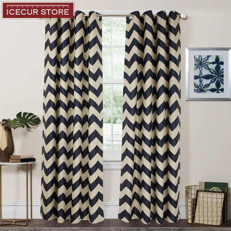 Шторы блэкаут ICECUR с геометрическим рисунком драпировки занавески для гостиной