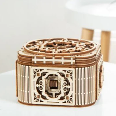 Jewelry container DIY 3D деревянная ручная головоломка, игрушка ручной работы, головоломка для девочек, коробка для хранения ювелирных изделий на День отца, День святого Валентина - Цвет: Jewelry container