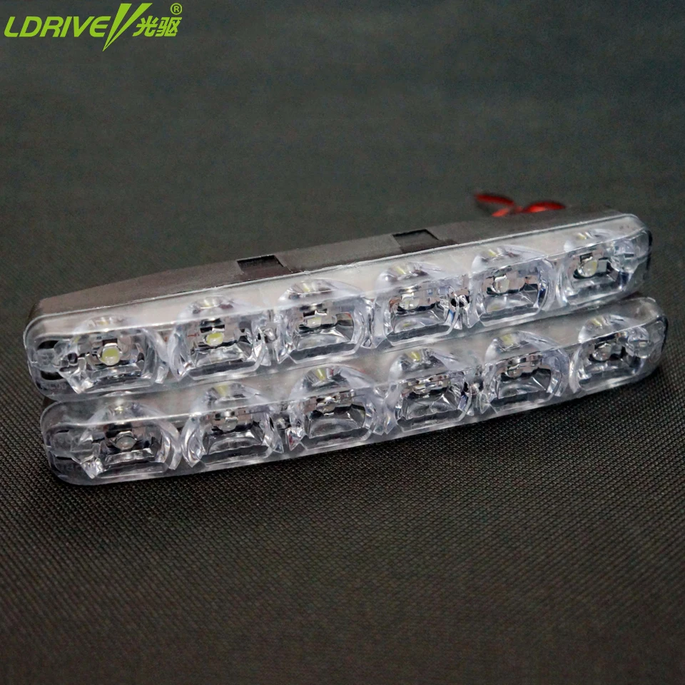 2 шт./лот 12V универсальный автомобиль 6 светодиодный дневной светильник DRL