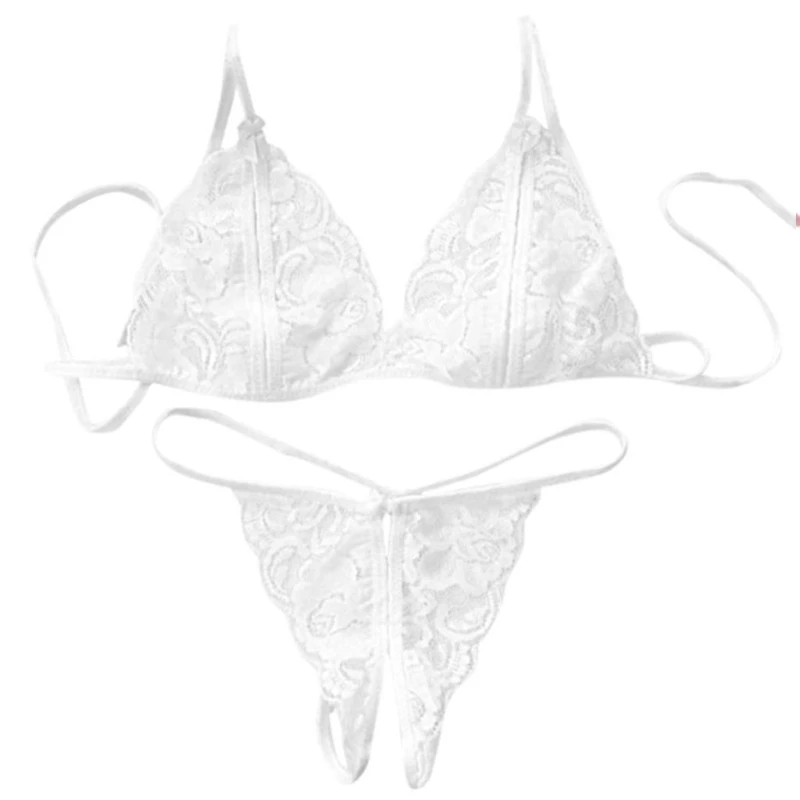 KLV, новинка, сексуальное женское нижнее белье, кружевное, Babydoll, комплект из 2 предметов, бюстгальтер с стринги, нижнее белье, костюм, ночное белье - Цвет: W