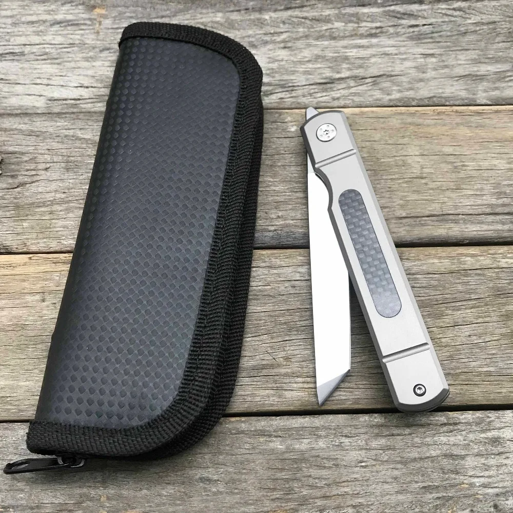 Складной нож LDT Commander D2 лезвие из титана и углеродного волокна ручка Kwaiken походные