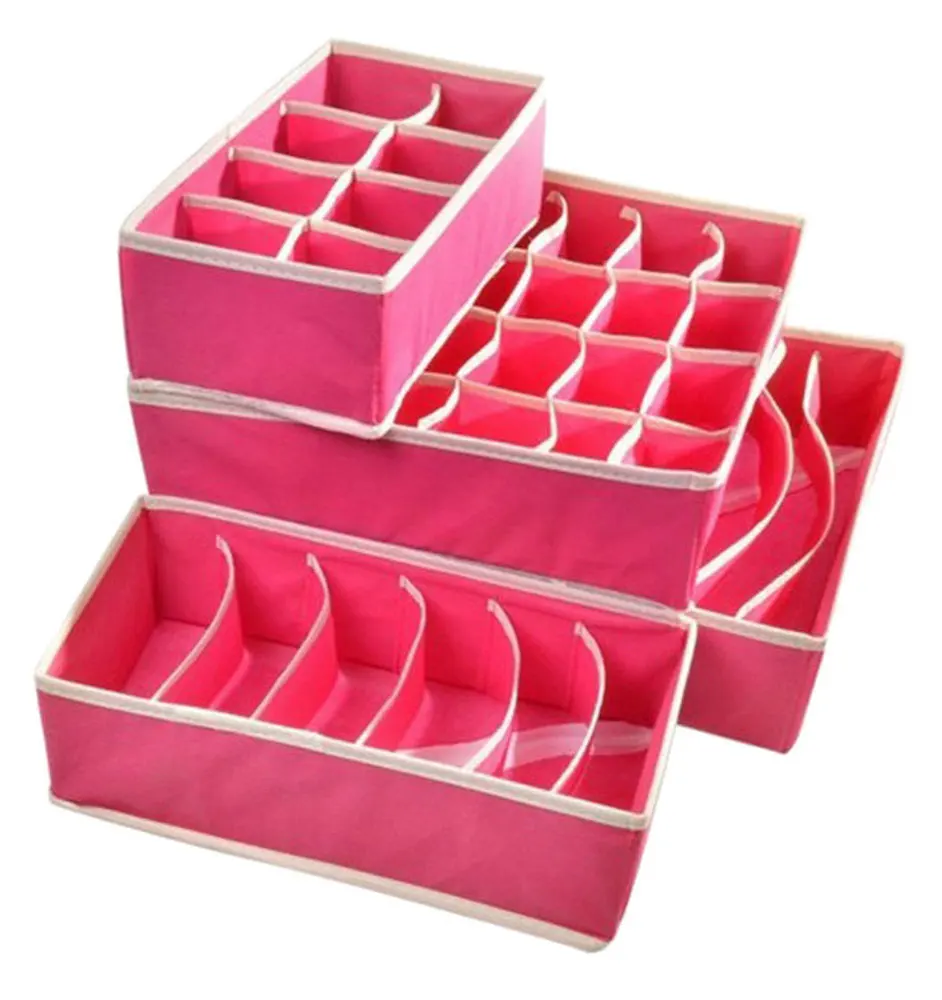 4 шт./компл. коробки для хранения дома Галстуки шарфы носки шорты бюстгальтер