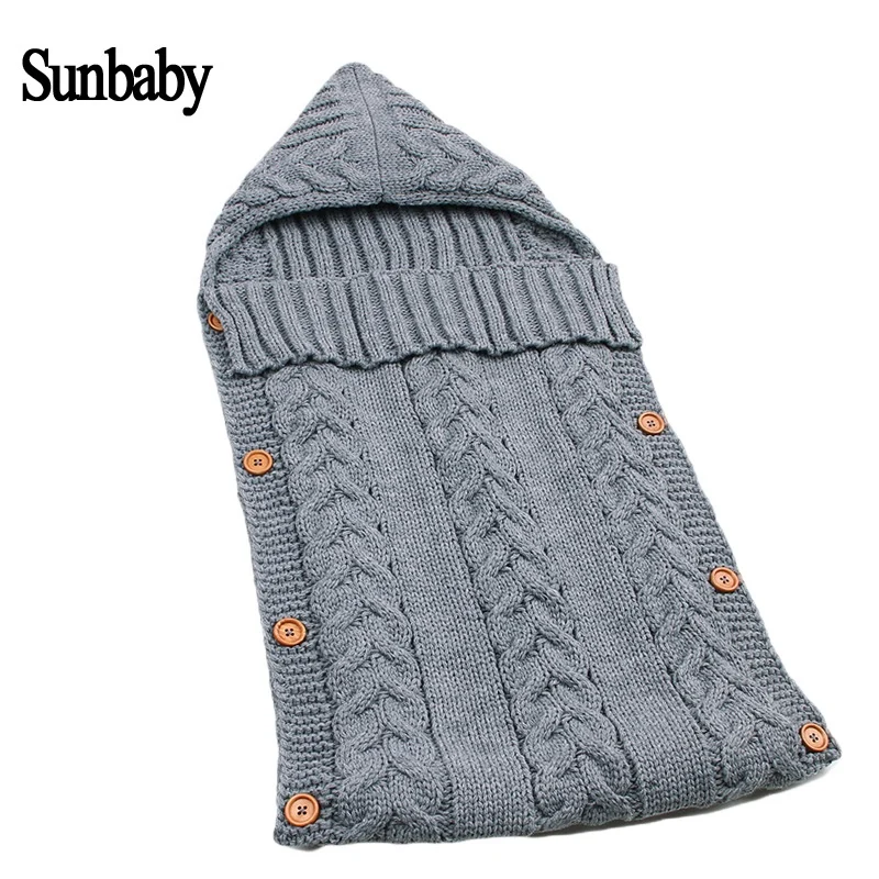 Детский спальный мешок Sunbaby теплый шерстяной вязаный крючком для новорожденных