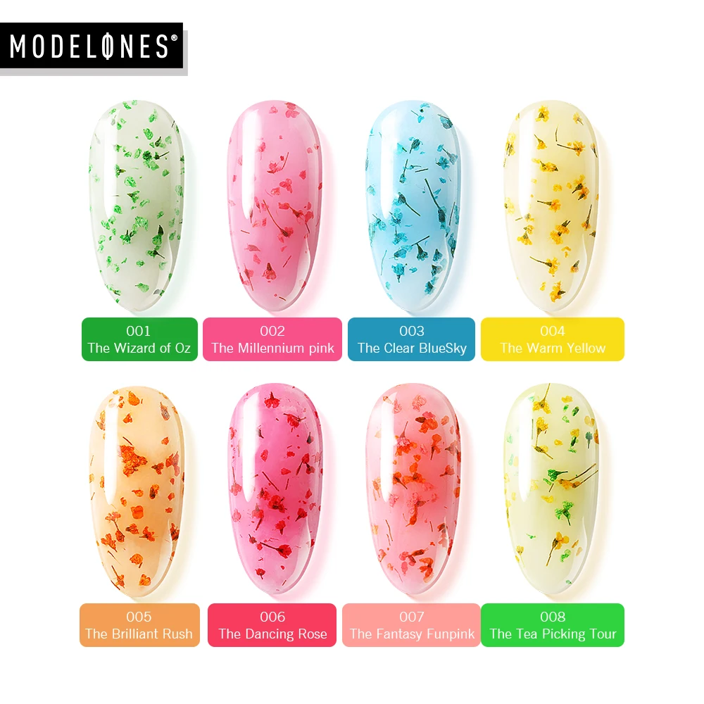 Светодиодный Гель-лак для ногтей Modelones 6 шт./лот сушеные цветы отмачиваемый