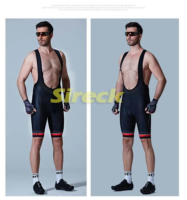 Santic Мужская Велоспорт Шорты Мягкий Нейлон, Лайкра Сетки Шорты MTB Неподвижный механизм Дорожный Велосипед Шорты бермуды ciclismo