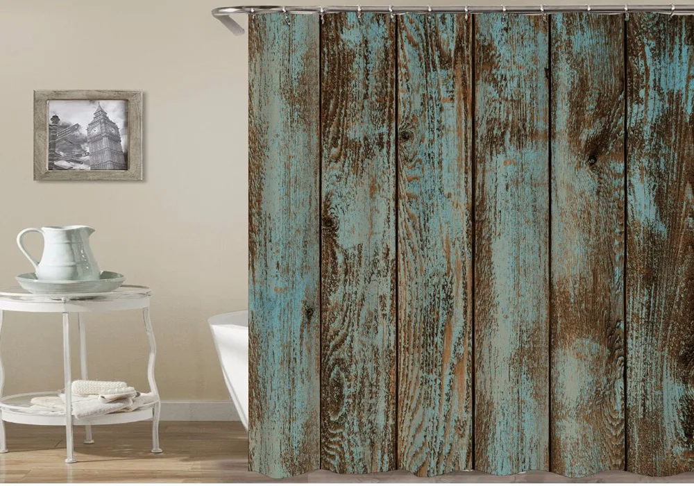 Шторы для душа с изображением старой двери водонепроницаемые тканевые занавески