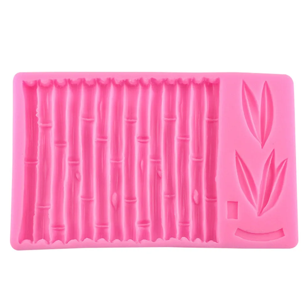 Pink Новинка, 3D бамбуковая силиконовая форма для торта, кайма для мастики, сделай сам, сахарное ремесло, инструменты для украшения торта, конфеты, шоколадные формы для мастики - Цвет: Pink