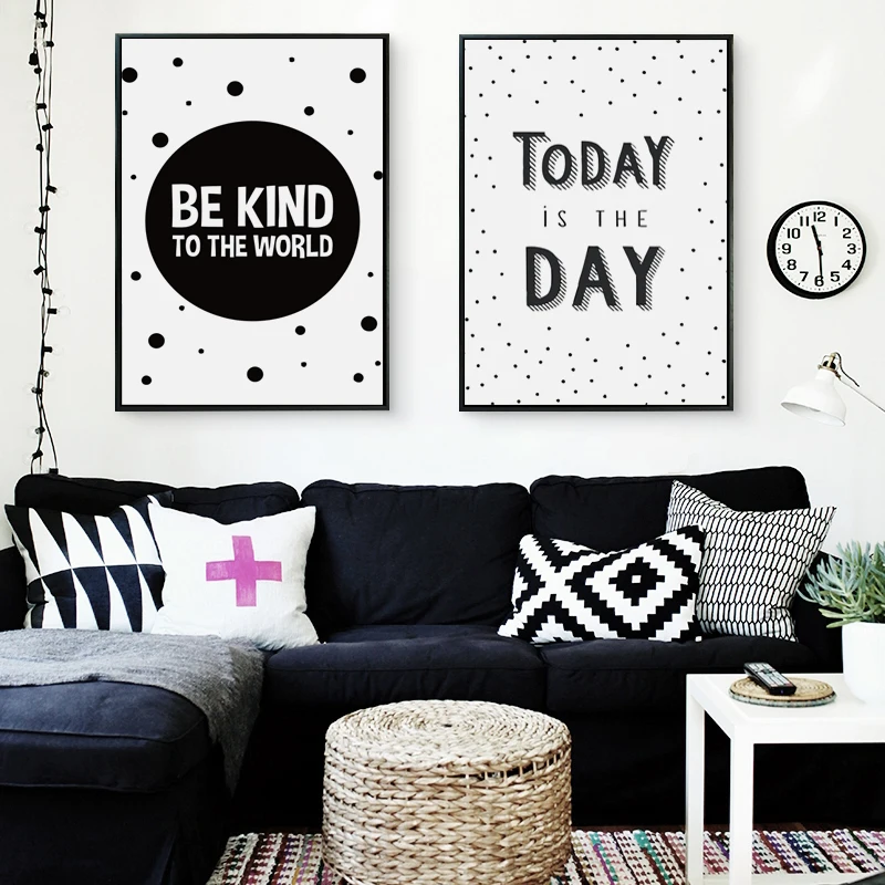 Черно белые вдохновляющие мотивирующие фразу холст Художественная Живопись