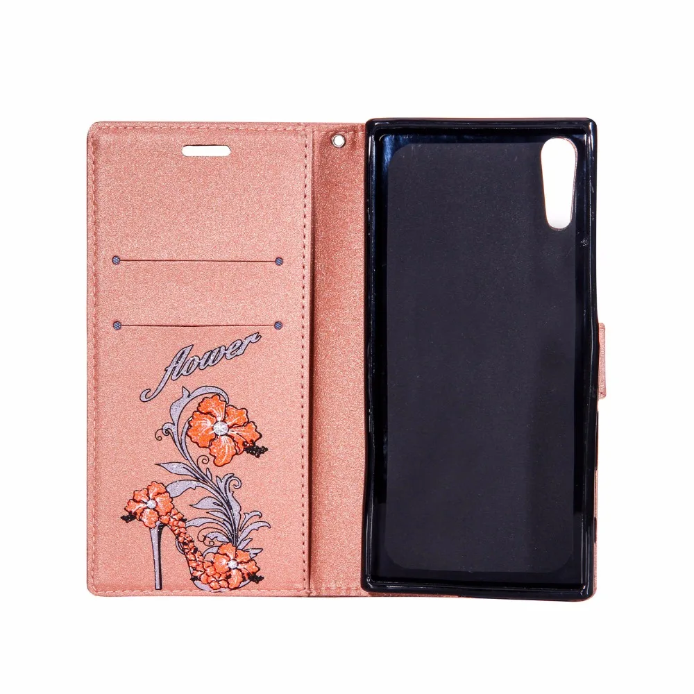 VCK с цветочной печать кожа телефон чехол Бумажник Обложка для Sony Xperia XA xa1 XZ XR XZS L1 E5