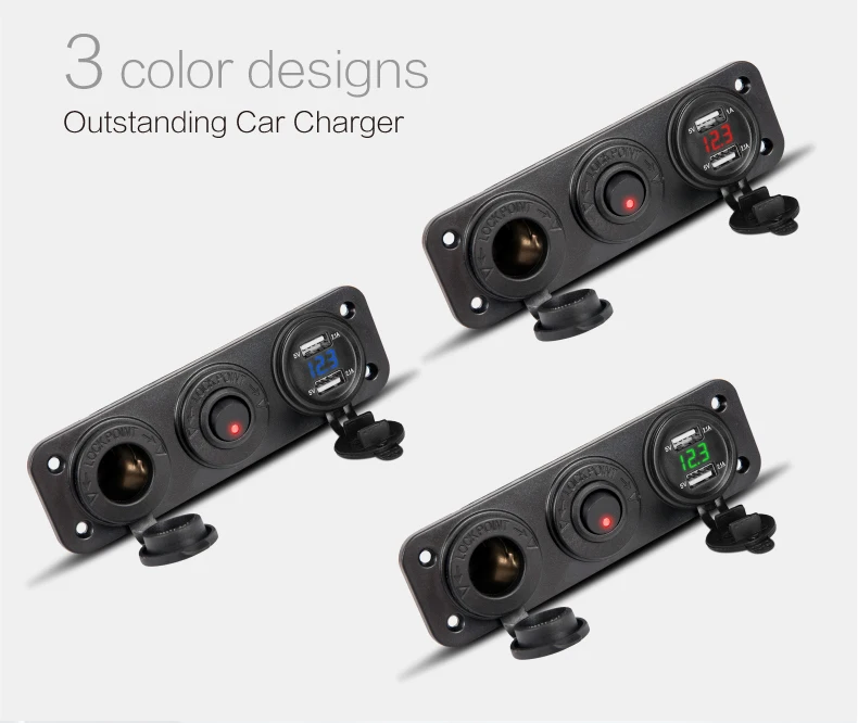 12/24V 5 V/4.2A автомобиля Зарядное устройство мотоцикл Plug Dual USB адаптер+ Напряжение+ гнездо для автомобильного прикуривателя сигареты Зарядное устройство с переключателем