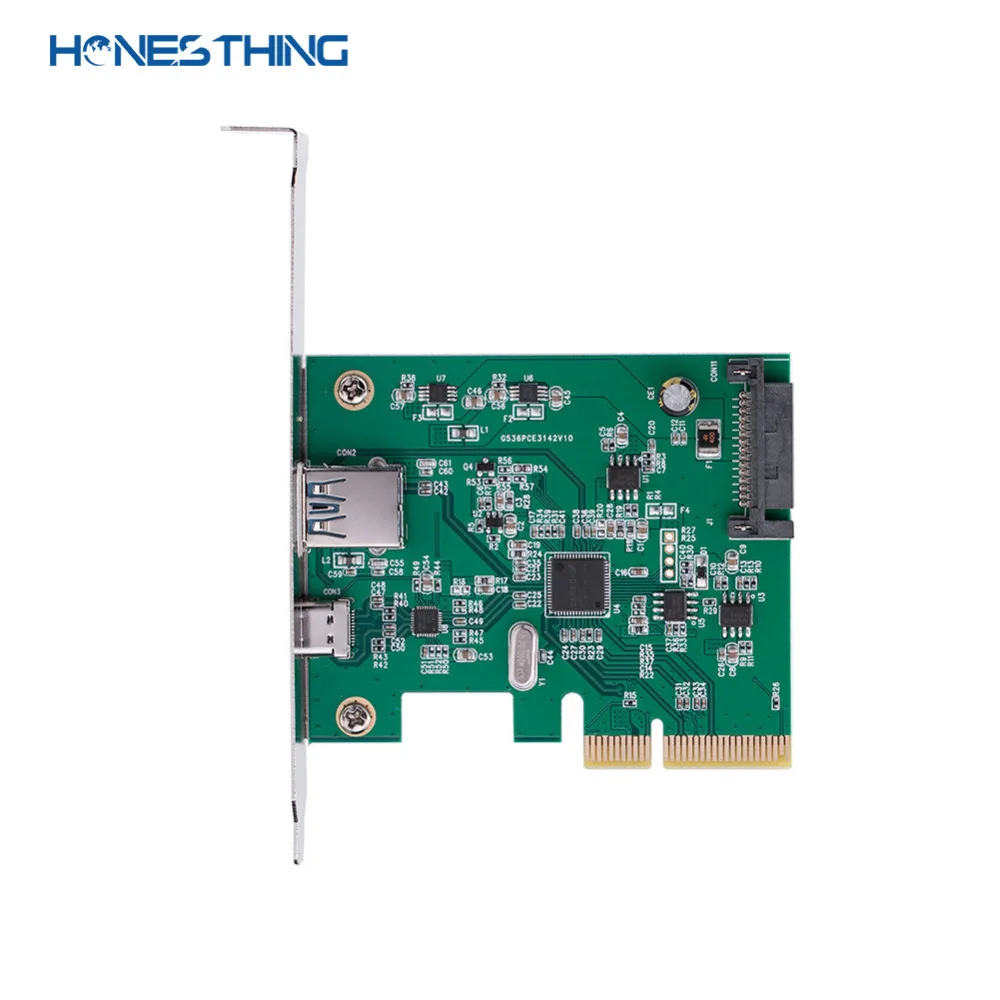 Плата контроллера хоста HonesThing PCI Express на USB3.1 USB Type C A до Gen II 10 Гбит/с повышенная
