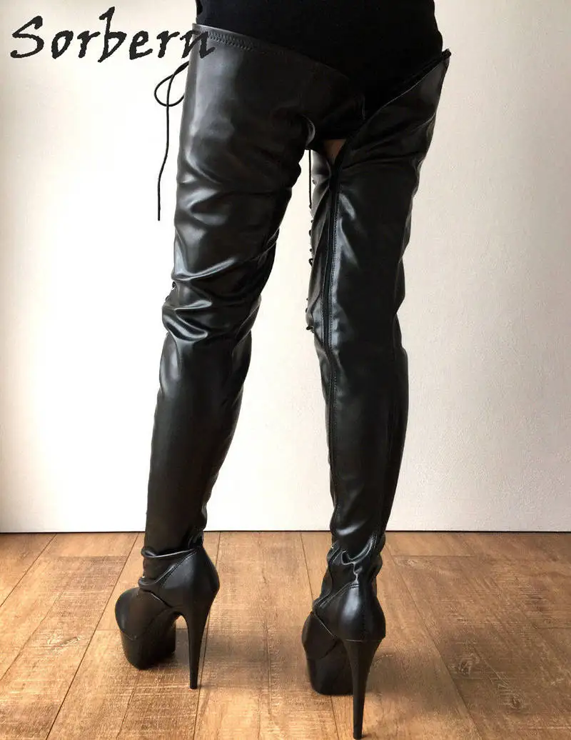 Женские сапоги на платформе 15 см со шнуровкой молнии | Обувь