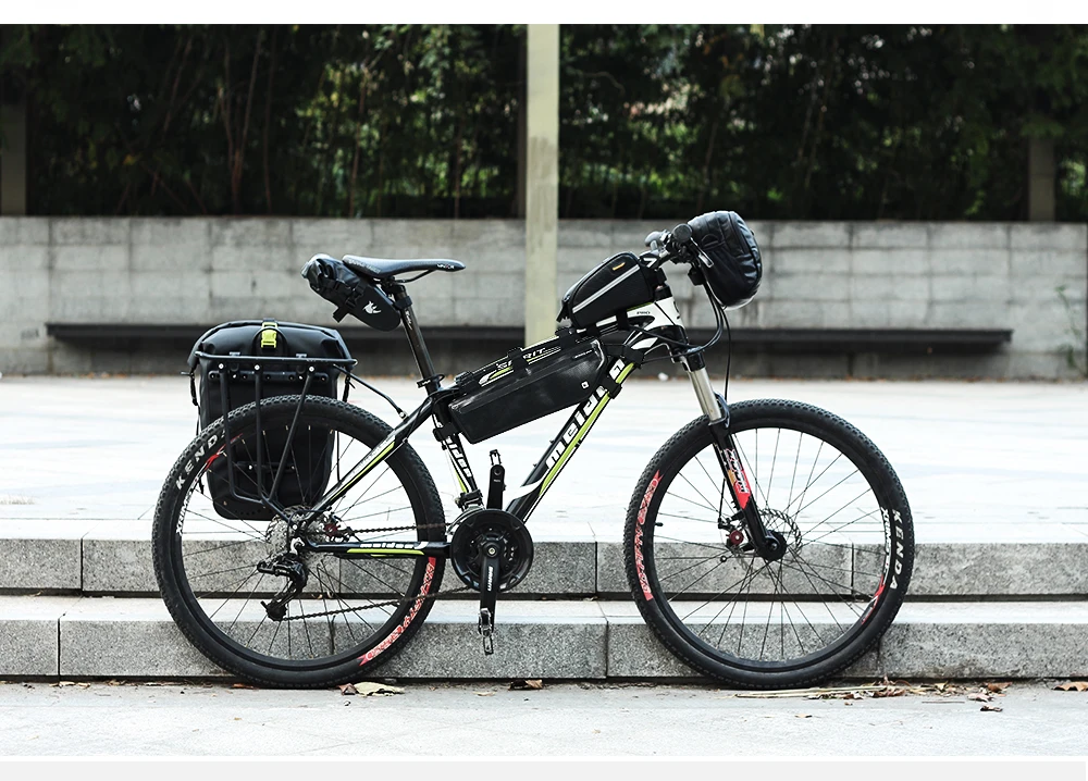 Rhinowalk, велосипедная передняя рама, треугольная сумка, 2.5L, дорожный, MTB, органайзер, чехол, 36X6X12 см, водонепроницаемая сумка для хранения инструментов, черный