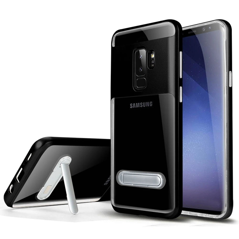 Black OTAO противоударный держатель чехол для телефона для samsung S9 S8 S7 S6 Edge Plus A3 A5 J3 J5 J7 Note 4 5 8 кронштейн чехол s для задней панели с подставкой - Цвет: Black