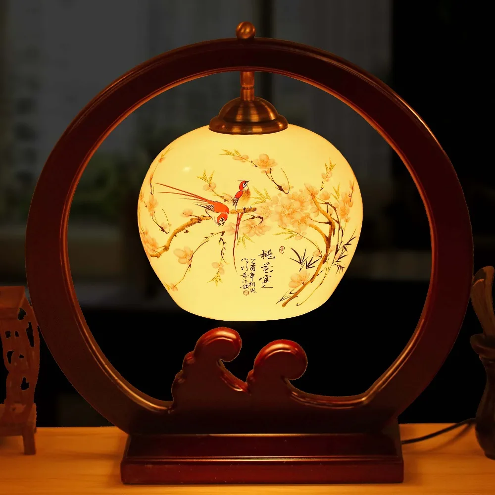 Китайская фарфоровая Керамическая Настольная лампа Цзиндэчжэнь украшение для