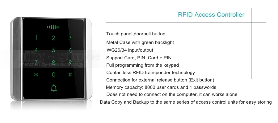DIYSECUR 125 кГц RFID считыватель Пароль Клавиатура+ Магнитный замок+ пульт дистанционного управления дверь контроль доступа Система безопасности комплект 8000 пользователей