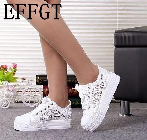 Effgt/2017 г. летние женские повседневные парусиновые туфли на шнуровке с вырезами