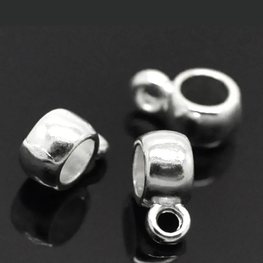 

DoreenBeads 25PCs silver color Bail Beads 9mmx4mm( 3/8"x 1/8") Hot new