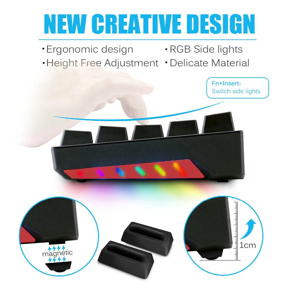 Механическая игровая клавиатура RK RK71 с 71 клавишей маленькая компактная