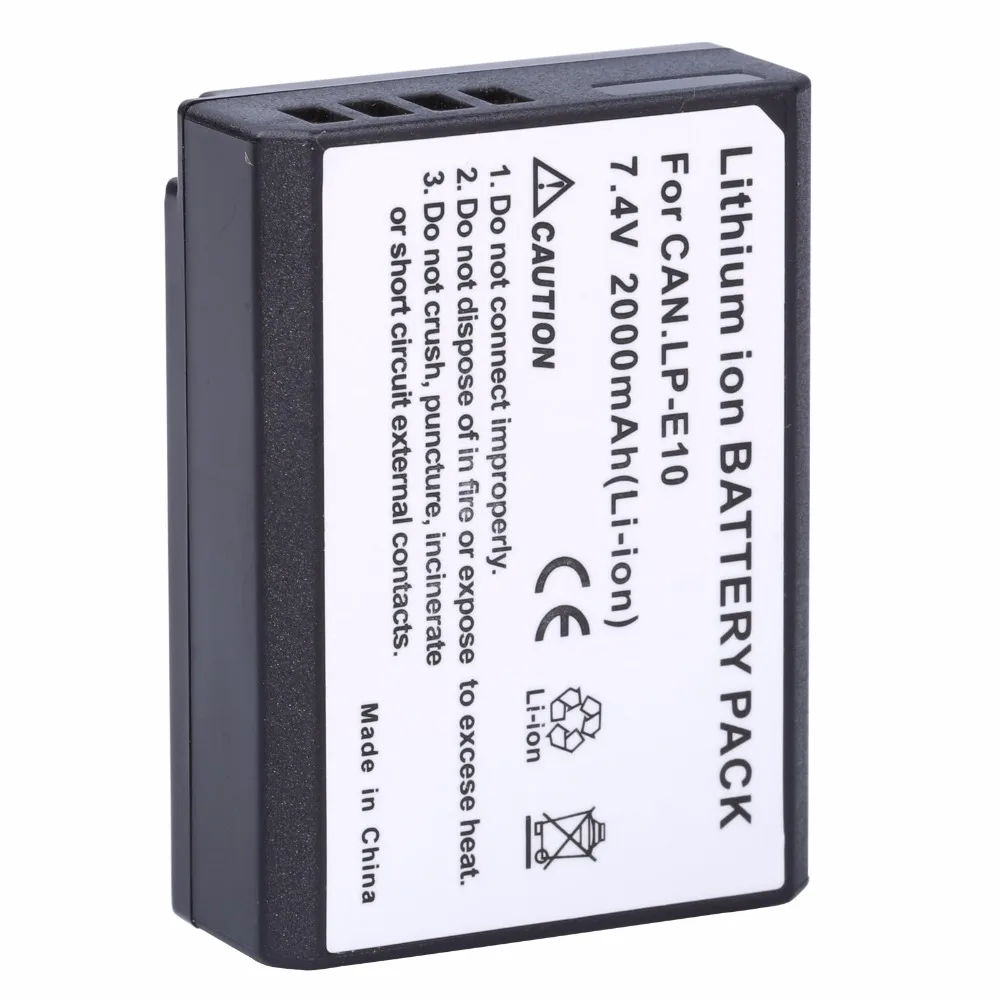 PROBTY 1PCS 2000mAh 7.4V LP-E10 LP E10 LPE10 Battery AKKU for Canon EOS Rebel T3 T5 T6 Kiss X50 X70 1100D 1200D 1300D | Электроника