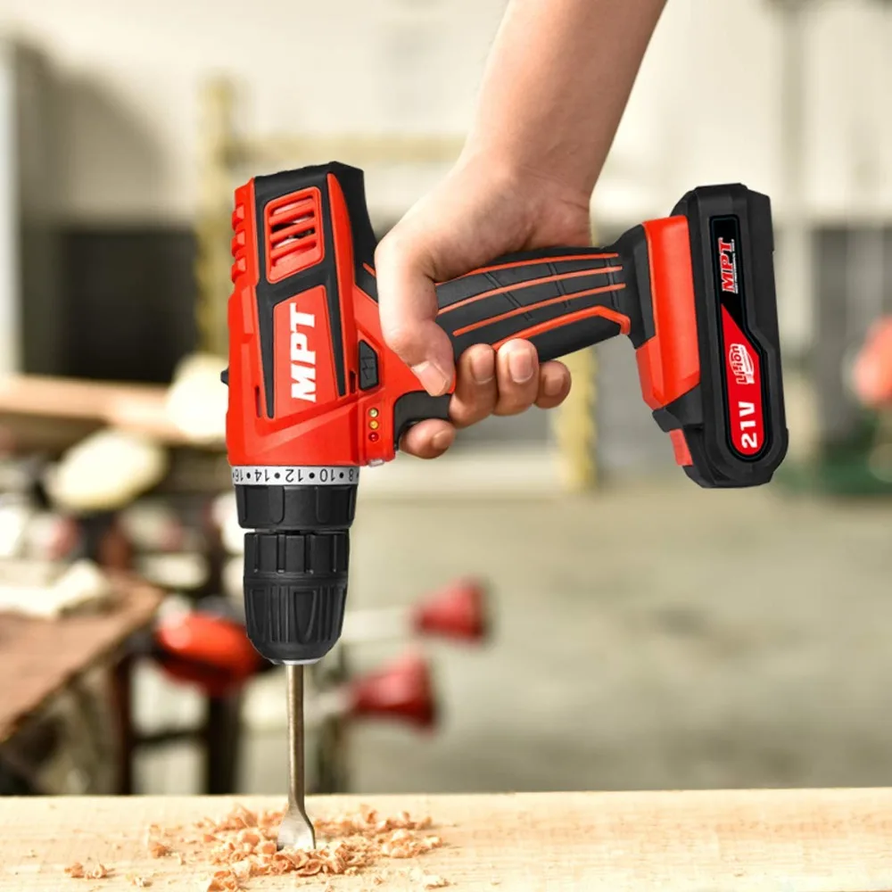 MPT 21V Max 3/8 дюйма компактный беспроводной набор электродрелей с двумя