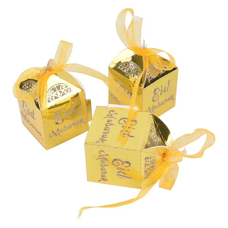 10 шт./лот Золотой Серебряный счастливый ИД Мубарак Конфеты Подарочная коробка