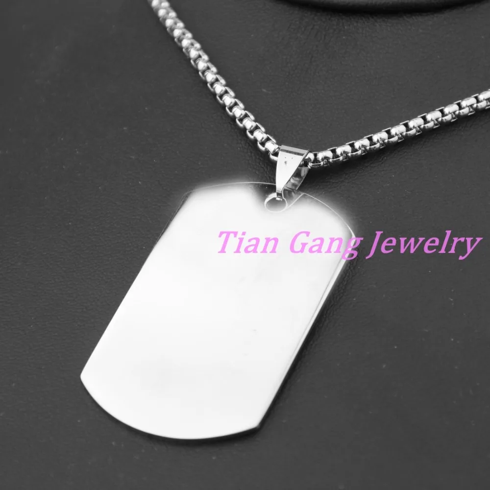 Стильная мужская цепочка 43*29 мм в стиле милитари из нержавеющей стали 316L