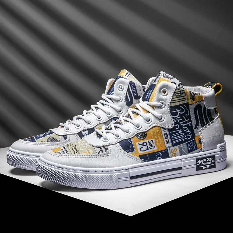 2019 тренд Мужская обувь для скейтбординга мужские кроссовки Высокая помощь Досуг