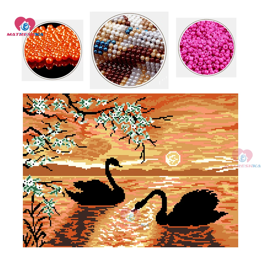 Вышивка крестиком для рукоделия 3d крестом вышивка лебедем озером украшение дома