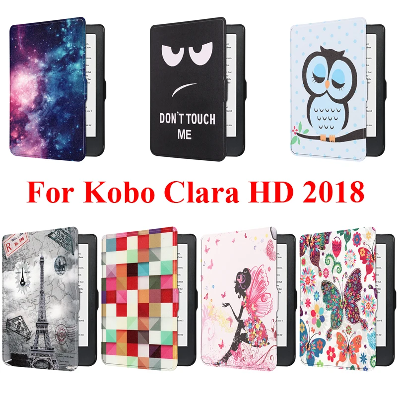 Умный чехол накладка для Kobo Clara HD 2018 защитный сумка футляр с Башней бабочкой