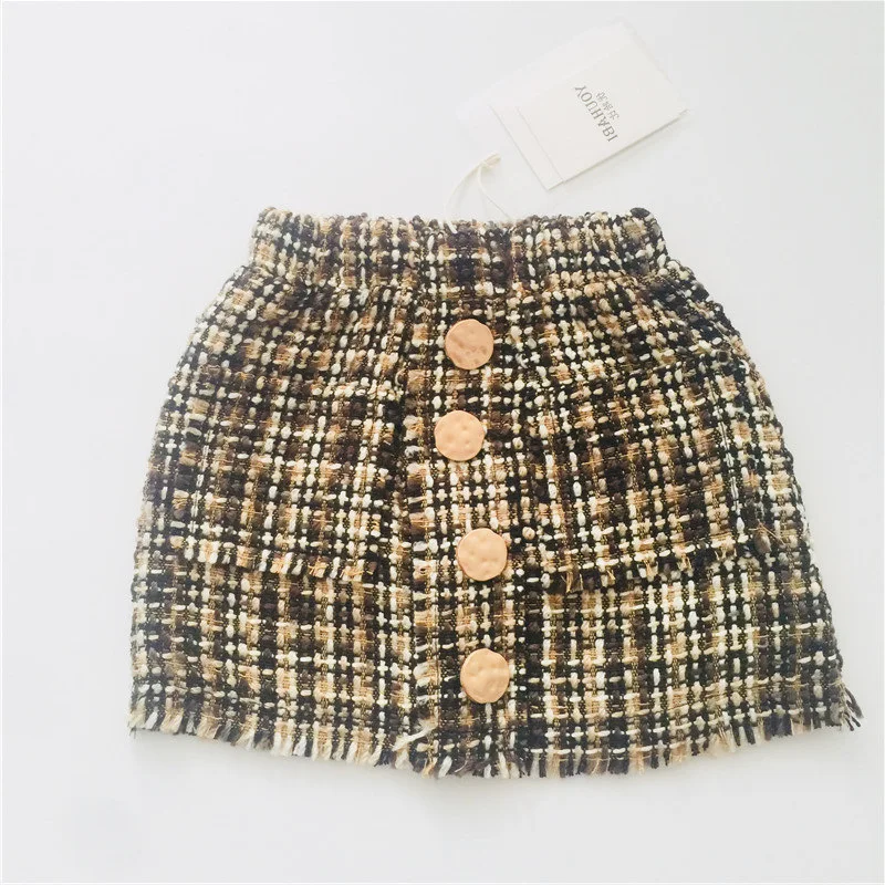 2018 Новый Корейская детская одежда юбки для девочек хлопок юбка-пачка с карманом