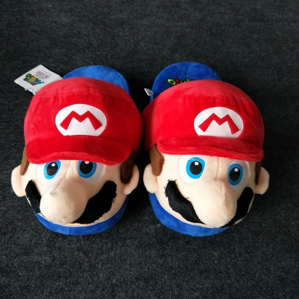 27 см; тапочки «Super Mario Bros»; зимние теплые домашние тапочки «Mario Luigi» для подростков и взрослых