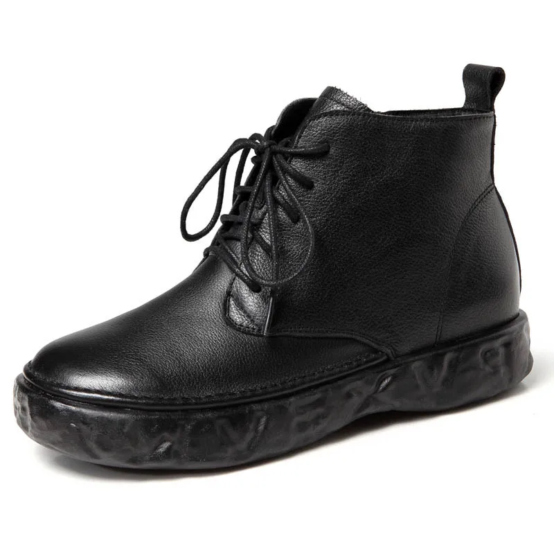 

2018 new Flat with soft bottom Martin boots round head lace fishing lur boots autumn and winter new plus velvet running shoe