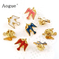 6 pieces random mixed color enamel brooches pins pigeon metal badges cross lapel pins for clothes vintage collar jewelry