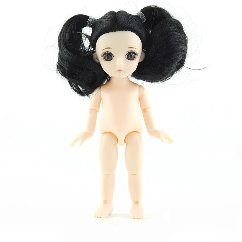 Новинка, 13 шарниров, bjd кукла, игрушка, 1/12, 16 см, Bjd кукла, игрушка, оригинальная, для девочек, принцесса, куклы, прекрасный детский подарок, детские игрушки для девочек - Цвет: black1
