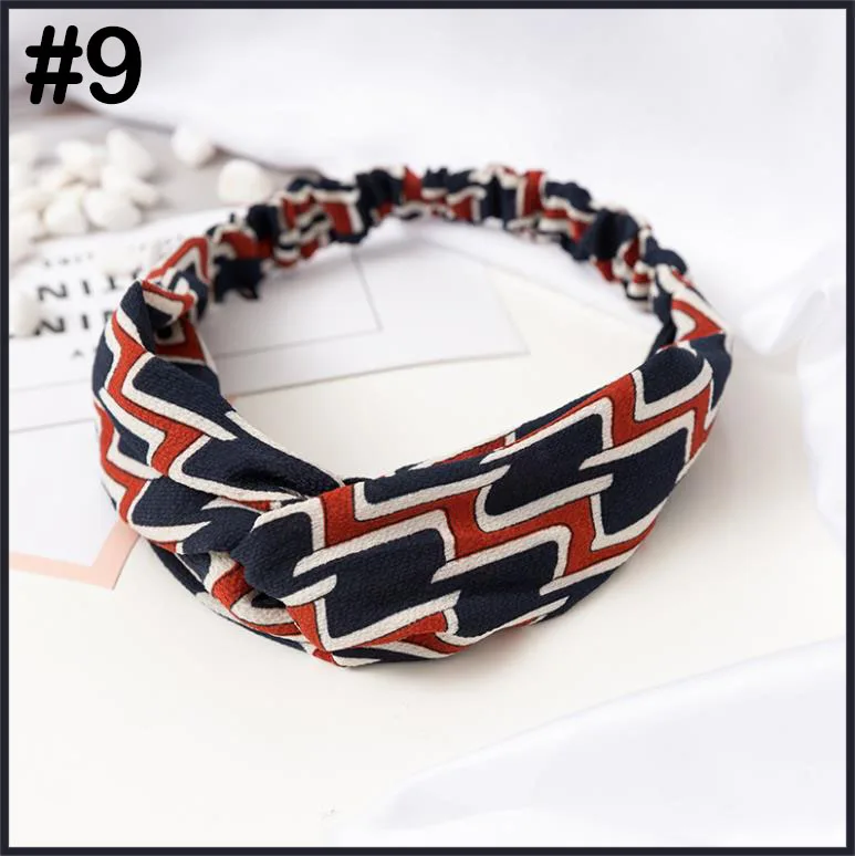 free shipping 8pcs Women Girls Summer Bohemian Hair Bands Print Headbands Retro Cross Turban Bandage Bandanas HairBands | Аксессуары для