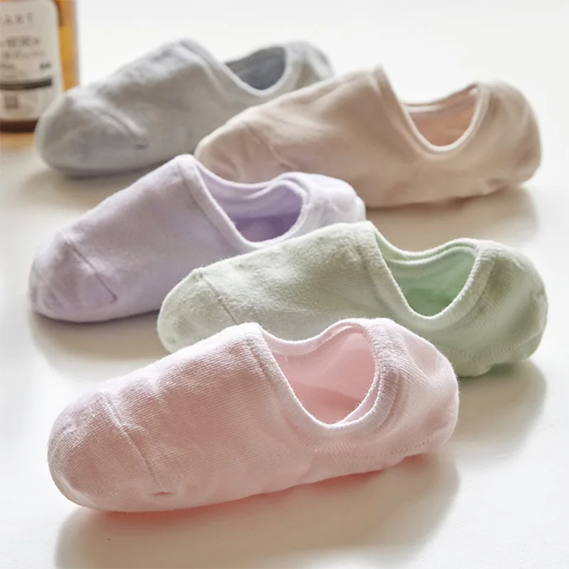 2019 Summer Socks Ladies Boat Cotton Black Shallow Mouth Short Tube Invisible Female 5pairs/lot =10pieces | Женская одежда