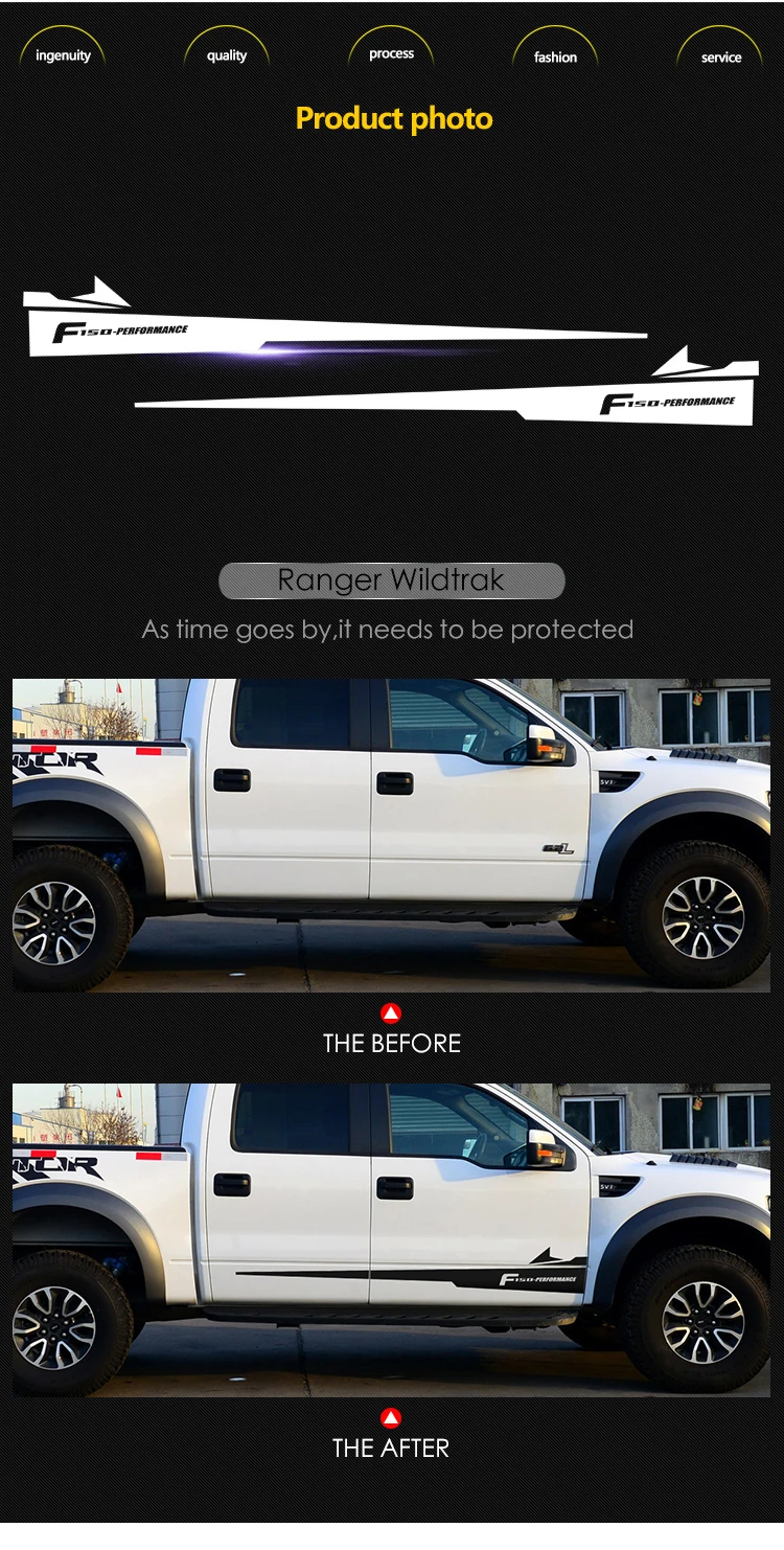 F-150 производительность боковая Автомобильная юбка в полоску Графика виниловые наклейки на автомобиль для Ford F150 Raptor SVT Flare габаритный фонарь хром