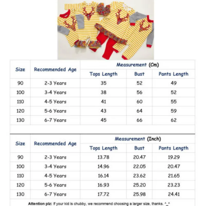 Рождественский детский топ для маленьких девочек штаны одежда пижама комплект