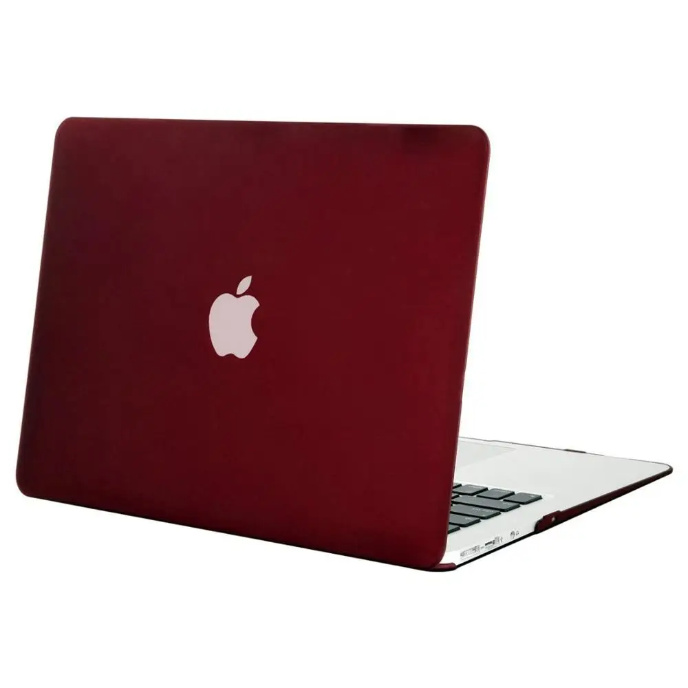 Твердый чехол Mosiso для Macbook Air, 13 дюймов,,,,,, матовый чехол, чехол для Mac Air 11+ силиконовый чехол для клавиатуры - Цвет: Marsala Red