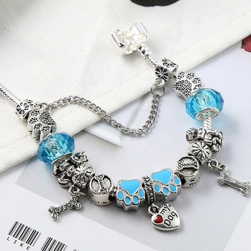 BAOPON 2019 новые модные очаровательные браслеты для женщин Кристалл Собака Кость