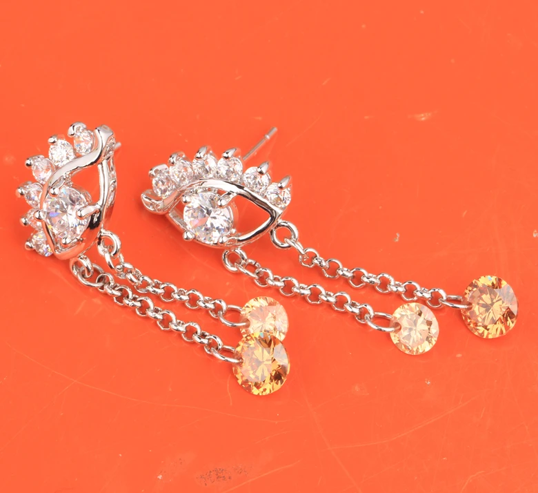 Романтический выделяющийся шампанское коричневый/оранжевый Morganite стерлингового