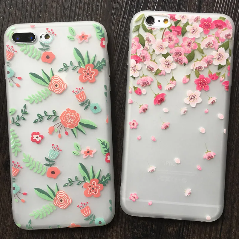 Kerzzil модные 3D роспись цветы Фламинго Cat Чехол для iPhone 6 6S 7 Plus матовая Мягкие TPU