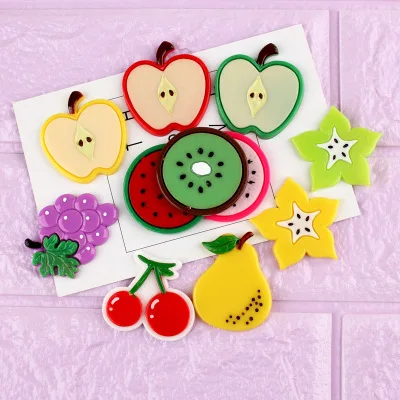 10 шт. DIY смолы flatback имитация звезды Pitaya Фрукты Яблоко Вишня груша виноград амулеты
