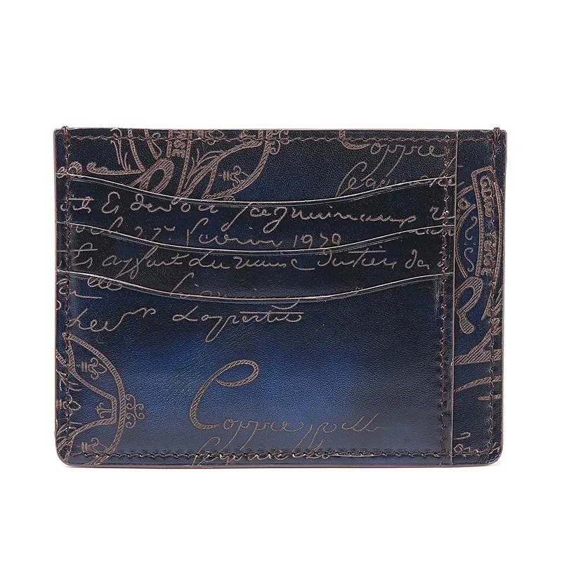 Terse_top итальянская натуральная кожа мужская визитница патина ручной работы