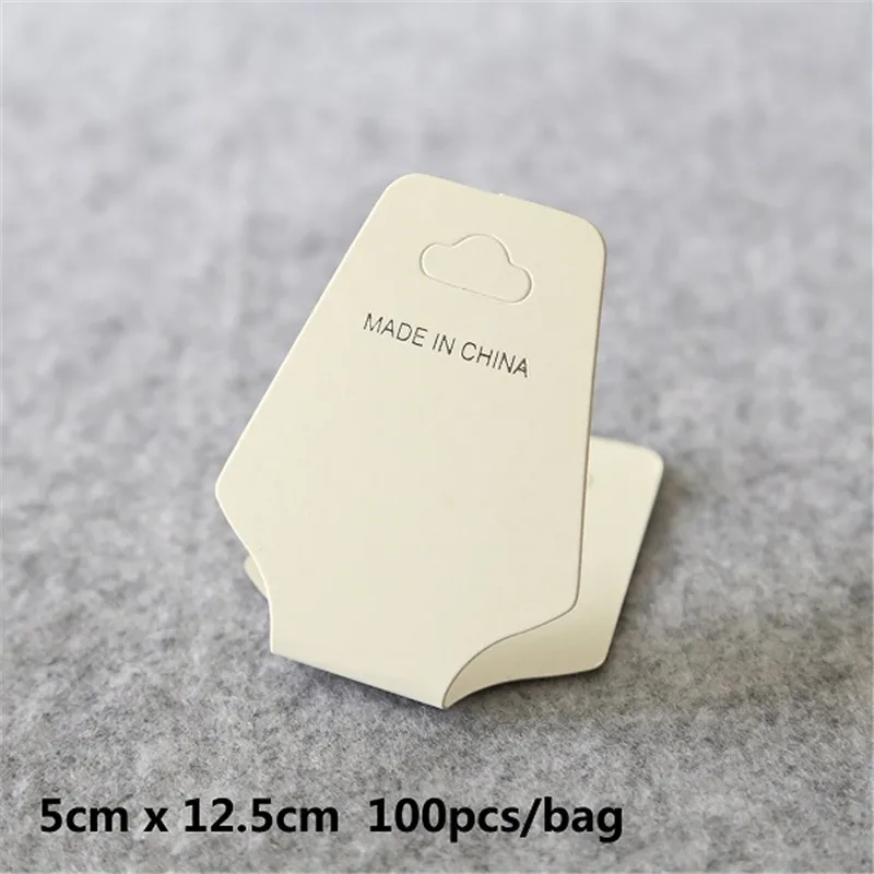 5x12.5cm 100 шт ручной работы Крафт ювелирные открытки бумага пвх карты для серьги ожерелье браслет лента для волос ювелирные изделия дисплей CardsPackaging - Цвет: 5x12.5cm