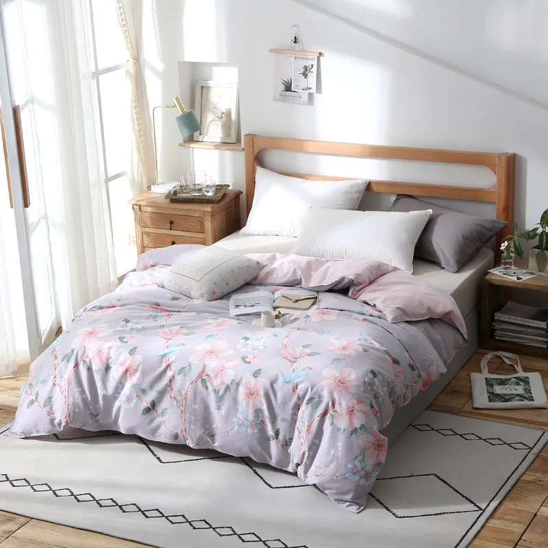 Роскошный мягкий пододеяльник с фиолетовым принтом Twin FUll Queen King Size 100% хлопок