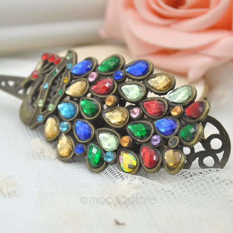 1 шт. Горячая Мода Новый Винтаж женские разноцветными стразами Павлин Шпилька